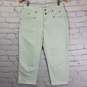 Vintage 80's Zena Jeans Women’s High Waist Mom Jeans Crop Mint Green Size 8-10